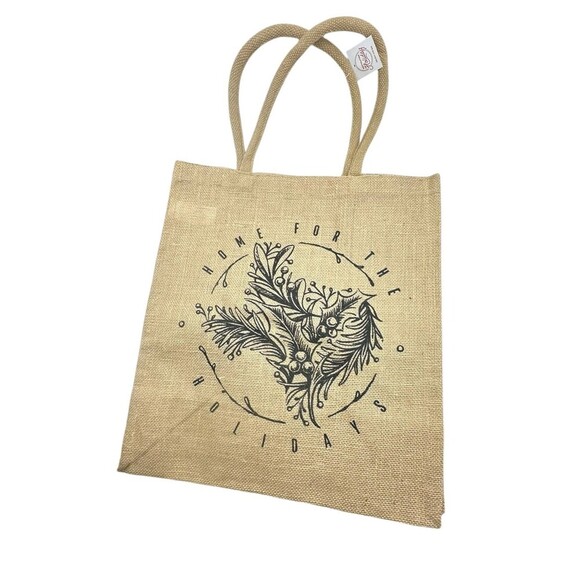HEB HOME FOR THE HOLIDAYS Jute Bag - Picture 1 of 4